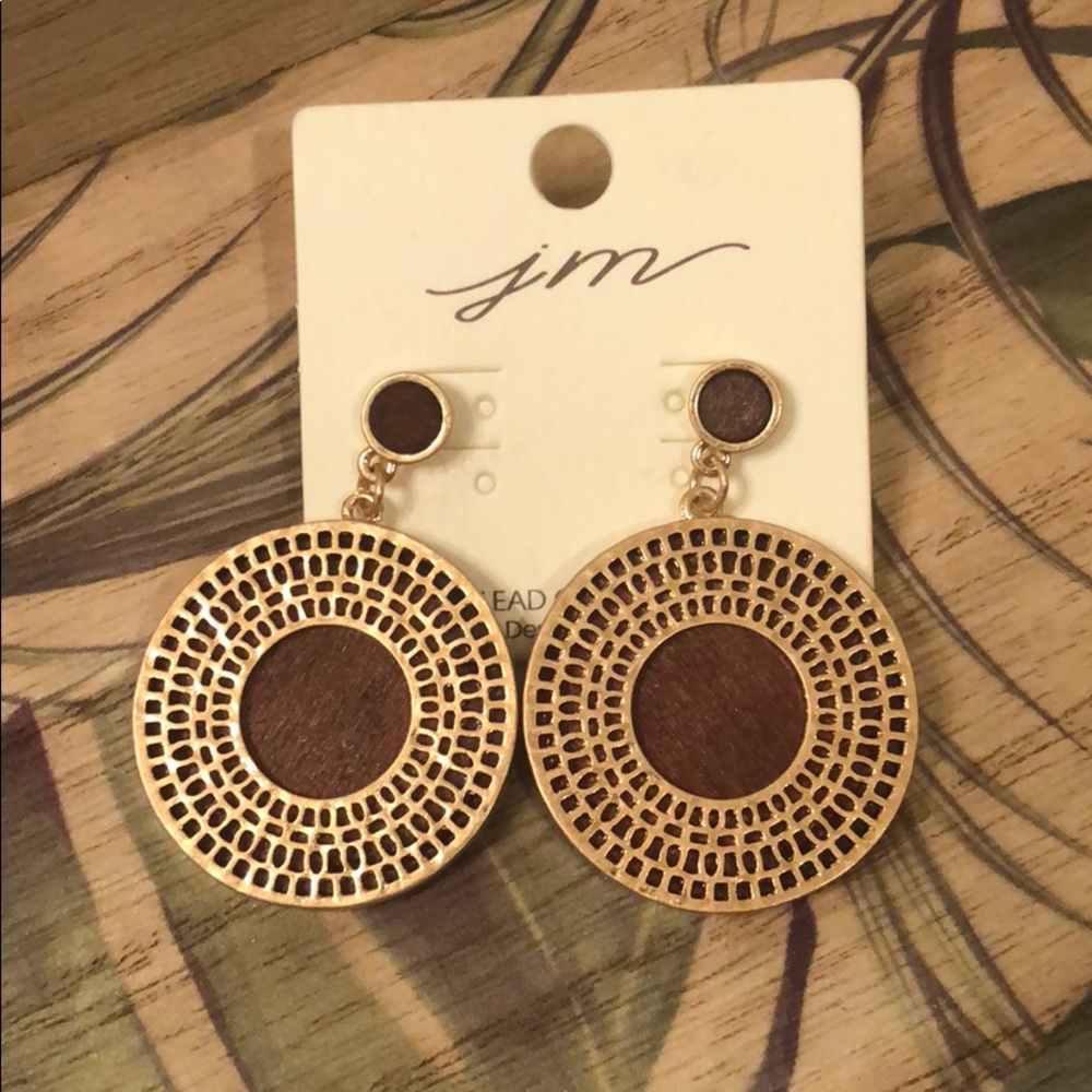 Earrings brown and gold